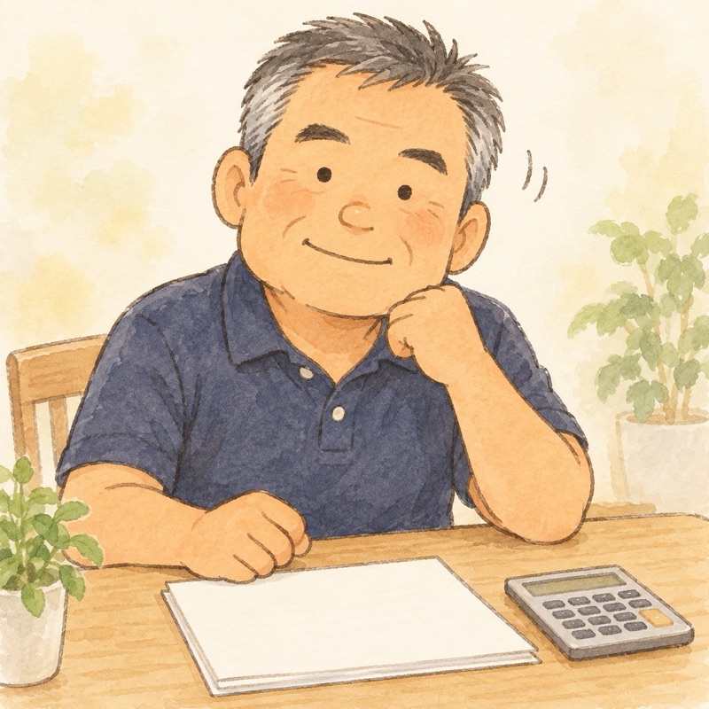 ほっとした表情でうなずく50代男性